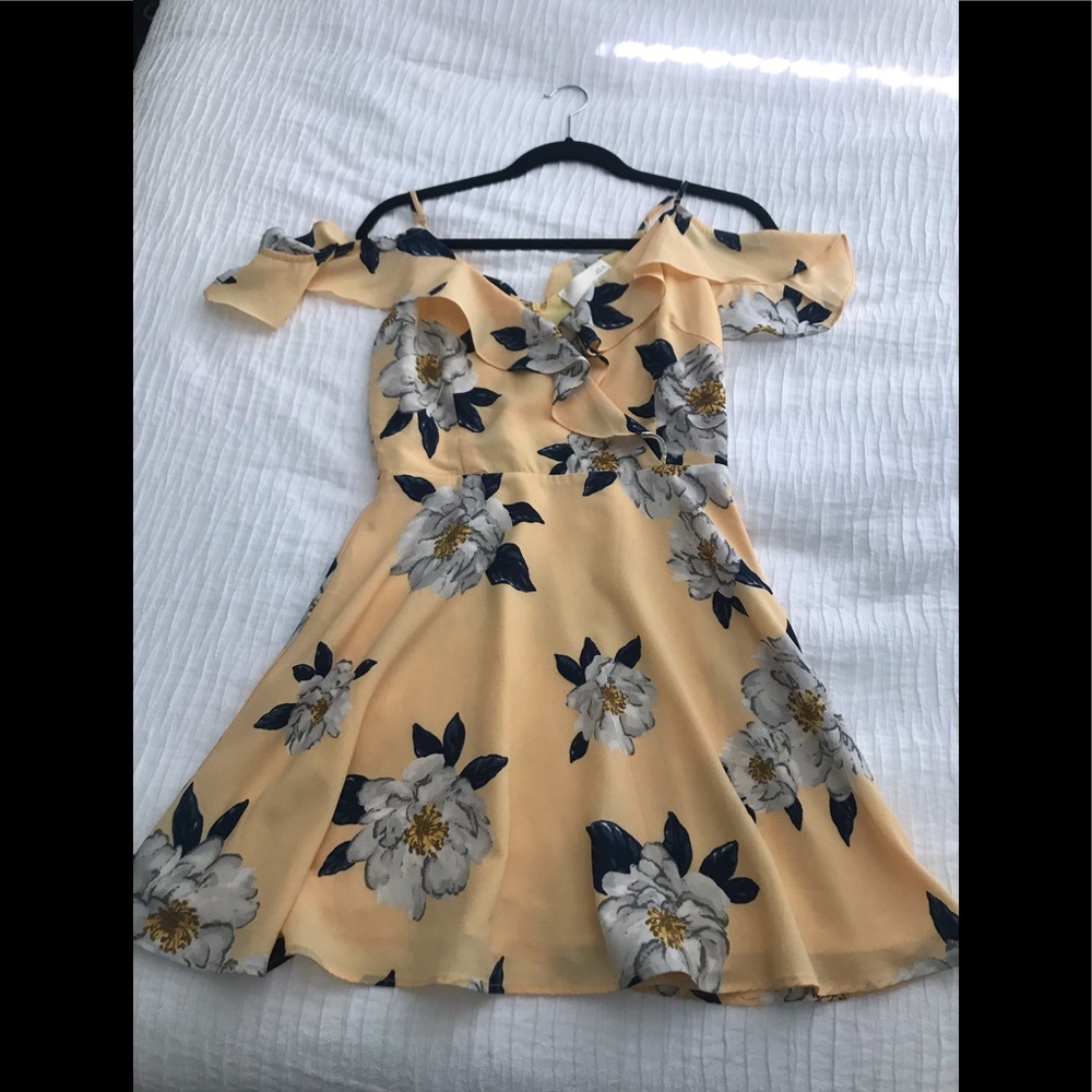 Revolve Yellow Floral Mini Dress
